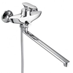 SAT7-A010, см-ль для ванной,  ø35, покрытие хром, встр. в корпус кнопочное переключение на душ