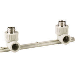 Угольник комбинированный под смеситель PPR наружная резьба 20х 1/2,  серый, РТП 11057 (24/6)