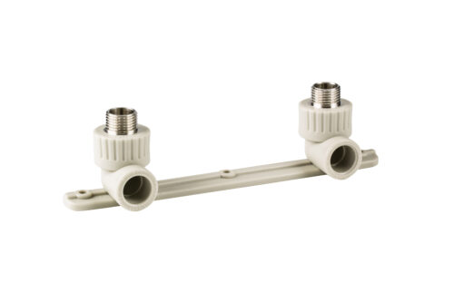 Угольник комбинированный под смеситель PPR наружная резьба 20х 1/2,  серый, РТП 11057 (24/6)