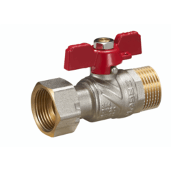 FUN12 Кран шаровый прямой латунный 3/4" (CW617N) полнопрох с накидной г бабочка (БГШ) (120/20)