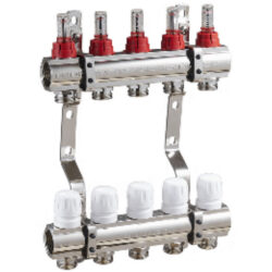 QS-1871,Коллекторный блок , латунь, 1" х 3/4" 7 выходов