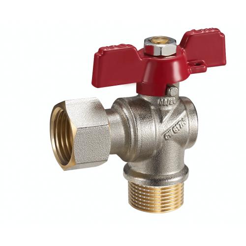 FNL12, Кран шар угловой латунный "3/4 (CW617N) полнопрох с накидной гайкой бабочка Г-Ш (уп 90/15) FNL12, Кран шар угловой латунный "3/4 (CW617N) полнопрох с накидной гайкой бабочка Г-Ш (уп 90/15)