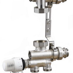 QS-6402,Насосно-смесительный узел с нижним подводом, материал корпуса латунь (уп 6/1)