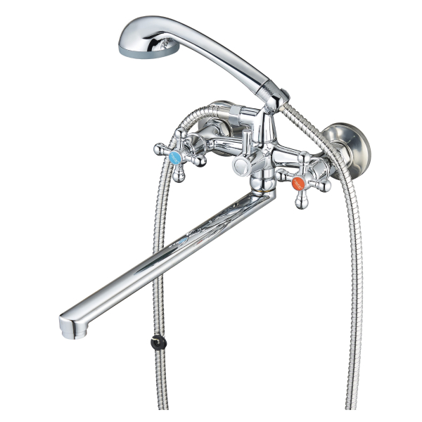 DMX7-B605 (DMX-B605) двурукий смеситель для ванны, плоский излив