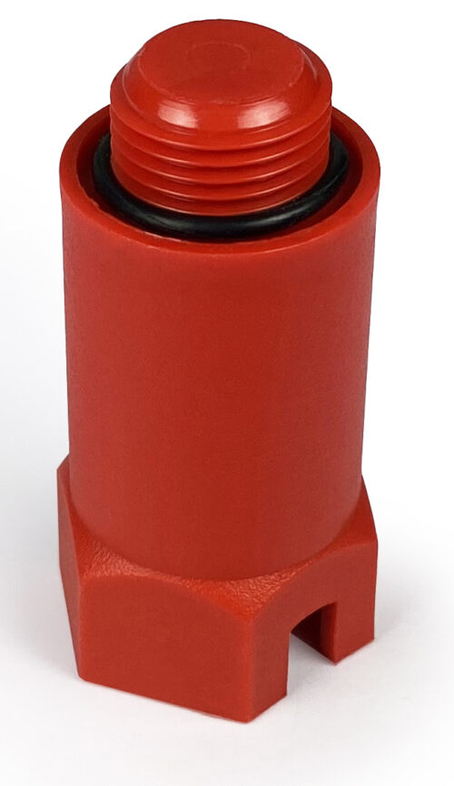 Заглушка длинная 1/2 пластик, красная 30375 (100/1)