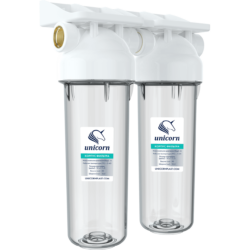 KSBP 3/4 DUO ,Магистральный фильтр 10"  двойной с прозр. корп. 3/4" (уп 8)