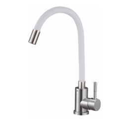 EZA4-F090 GY,см-ль для кух. мойки с пов. гибким серым цветным изливом, картридж ø35, материал нерж.г