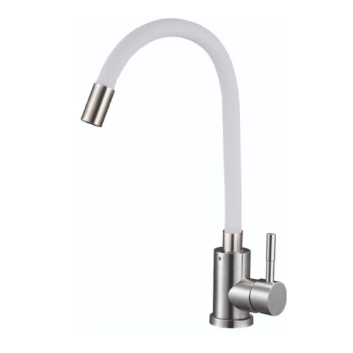 EZA4-F090 GY,см-ль для кух. мойки с пов. гибким серым цветным изливом, картридж ø35, материал нерж.г