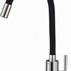 EZA4-F090 KB,см-ль для кух. мойки с пов. гибким черным цветным изливом, картридж ø35, материал нерж.