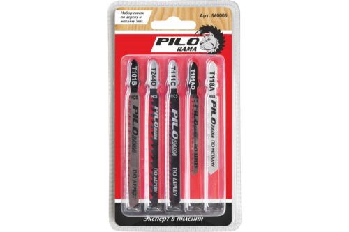 Набор пилок по дер. и мет. 5 шт: T101B, T101AO, T111C, T244D,T118A "Pilorama" 560005 Набор пилок по дер. и мет. 5 шт: T101B, T101AO, T111C, T244D,T118A "Pilorama" 560005