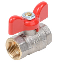 Н311Б,(Н711Б) Кран шаровый никелированный бабочка 1/2 вн-вн (стандарт)