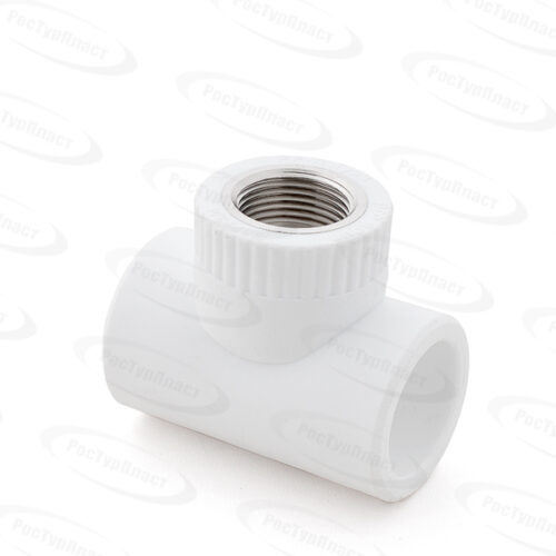 Тройник комбинированный PPR внутренняя резьба 20х 1/2,  белый, РТП 10743 (90/15)