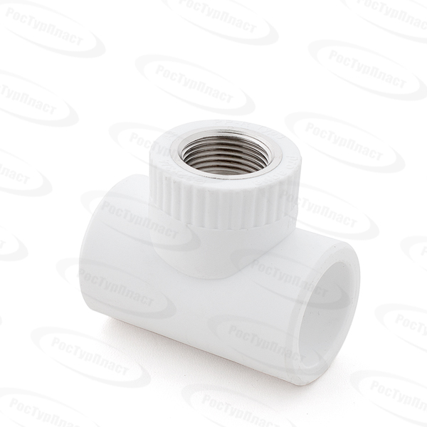 Тройник комбинированный PPR внутренняя резьба 20х 1/2,  белый, РТП 10743 (90/15)