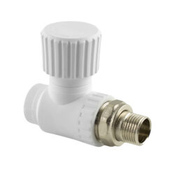 Вентиль для радиатора прямой PPR 20х1/2,  белый, RTP 10531 (50/10)