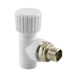 Вентиль для радиатора угловой PPR 20х1/2,  белый, RTP 10533 (50/10)
