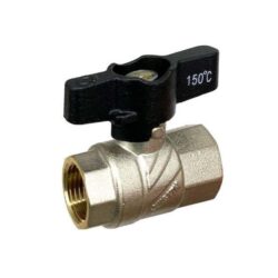 FB01,Кран шар латунный 1/2" (CW617N) полнопроходной ручка бабочка подкл гайка-гайка (БГГ) (уп120/20)