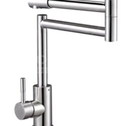 SAP4-C097, см-ль для кух. мойки с пов. двойным круглым изливом, картридж ø35, материал нерж. cталь S