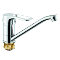 PED4-A182, см-ль для кух. мойки с пов.плоским изливом 250мм, ø40, гайка (корона), латунь