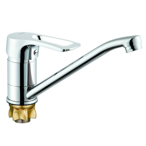 PED4-A182, см-ль для кух. мойки с пов.плоским изливом 250мм, ø40, гайка (корона), латунь