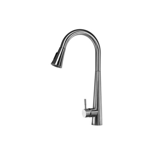 Смеситель "АМУР" для кухни "утка", 35мм, нержав. сталь, с выдвижной лейкой.,б/подв. п/гайку BY2030 Смеситель "АМУР" для кухни "утка", 35мм, нержав. сталь, с выдвижной лейкой.,б/подв. п/гайку BY2030