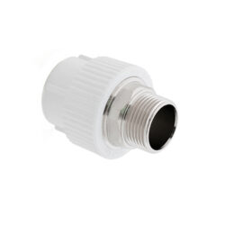 Муфта комбинированная PPR наружная резьба 63х2",под ключ белый, РТП,10670 (12/2)