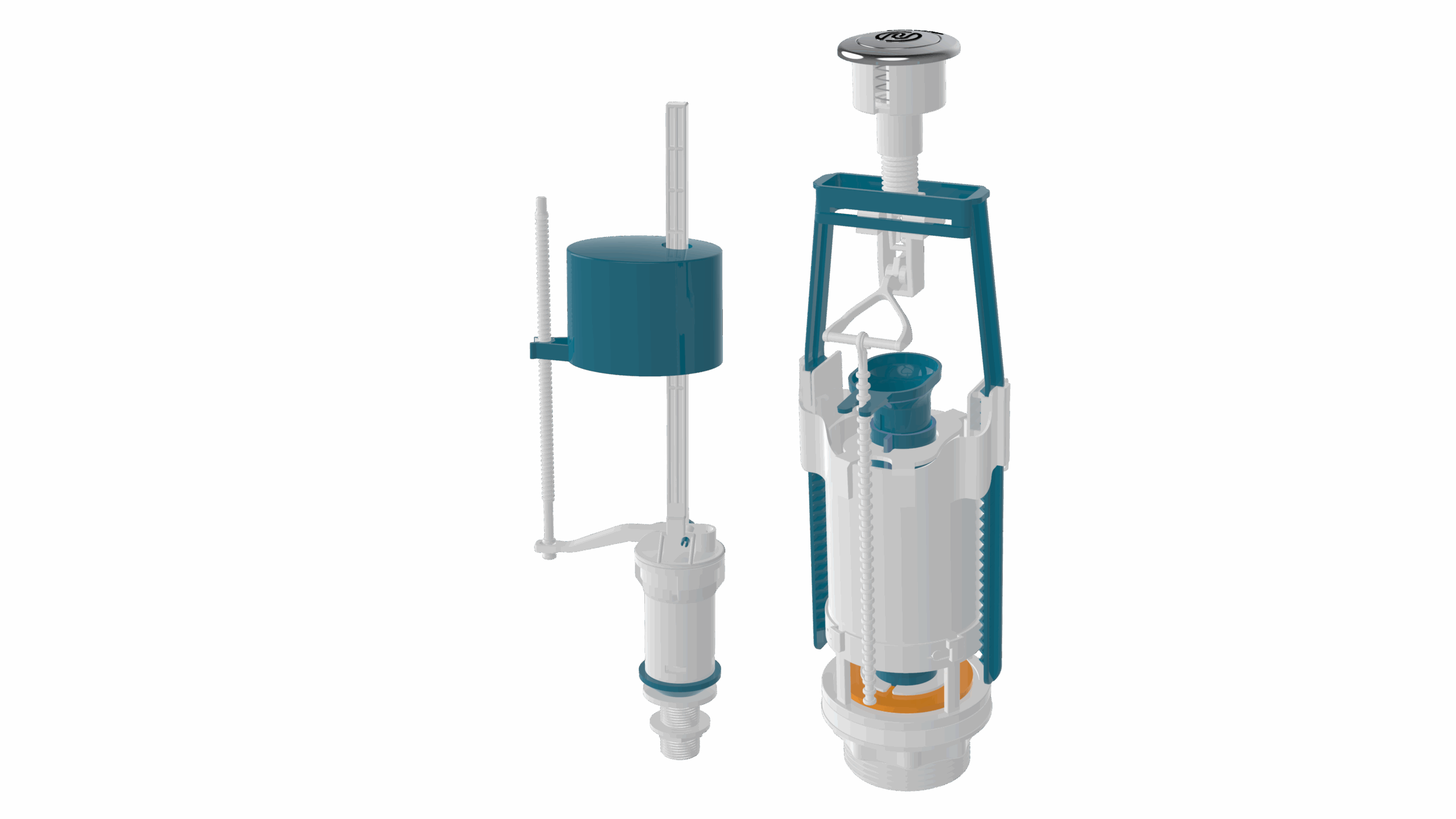 SA436-3 (SA411-3) Арматура  для бачка Н/П,2-х режимная, мембрана силикон (20)