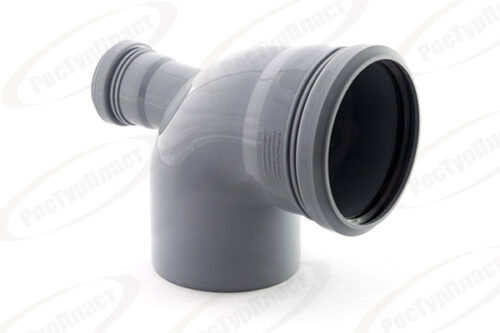 Отвод фронтальный с выходом в тыл ВК ПП 110/50х87, короб, серый,РТП 36650 (35/1)