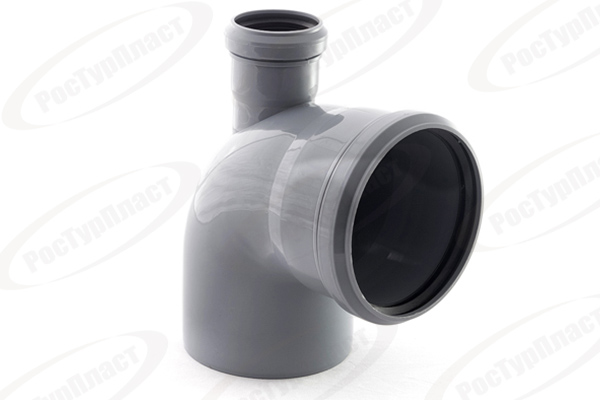 Отвод фронтальный с выходом вверх ВК ПП 110/50х87, короб, серый,РТП 36651 (30/1)