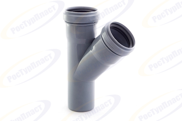 Тройник ВК ПП 50/40х45, короб, серый,РТП 36569 (80/1)