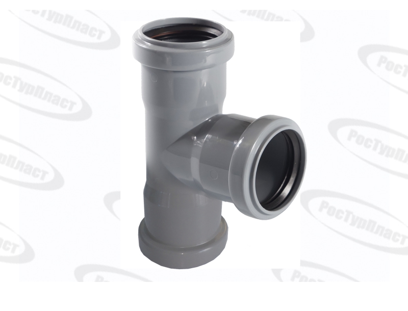 Тройник трехраструбный ВК ПП 50/50х90, короб, серый,РТП 36530 (60/1)