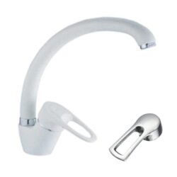 Смеситель "АМУР" д/кухни "утка" картридж 40 мм. п/г, корпус белый (10) BY 3010-01 W L5102 Белый