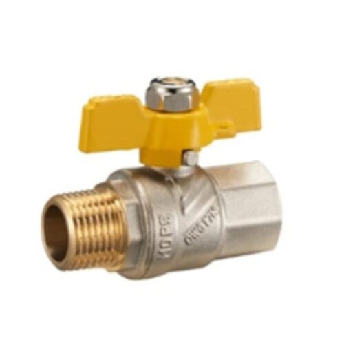 GN12,Кран газ шар латунный 3/4" (CW617N) полнопроходной бабочка подкл гайка-штуце (БГШ) (уп 90/15) GN12,Кран газ шар латунный 3/4" (CW617N) полнопроходной бабочка подкл гайка-штуце (БГШ) (уп 90/15)