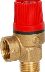 QS-3073N,Предохранительный клапан, латунь,1/2*1/2. 6.0 BAR (уп 100/1)