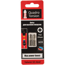 *Биты 1/4" Pz3-25мм (2 шт./карта) "Quadro Torsion" 420325-2