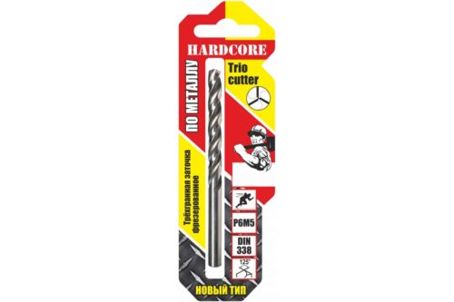 Сверло по металлу 8.0х117мм Р6М5 "Hardcore" Trio Cutter 143080