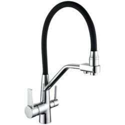 SAM18-F165KB, см-ль для кух. с подключением к фильтру с питьевой водой, (черный +[хром)