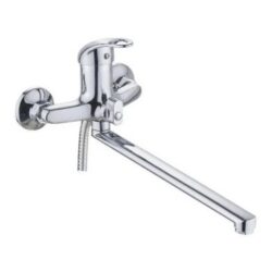 CD040-22  Смеситель на ванну с длинным поворотным плоским изливом, одноручковый, хром