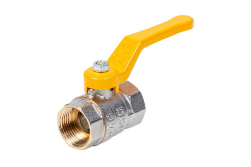 Н412Р,Кран газовый шаровый никелированный ручка 3/4 вн-вн (стандарт)