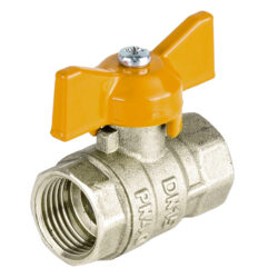 Н412Б,Кран газовый шаровый никелированный бабочка 3/4 вн-вн (стандарт)