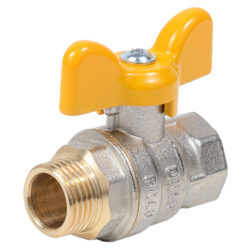 Н421Б,Кран газовый шаровый никелированный бабочка 1/2 вн-нар (стандарт)