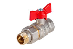 Н342Б,Кран шаровый никелированный с американкой,бабочка 3/4 вн-нар (стандарт)