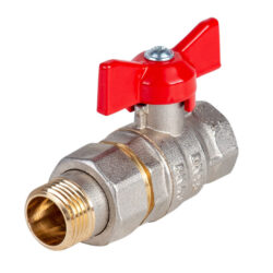 Н342Б,Кран шаровый никелированный с американкой,бабочка 3/4 вн-нар (стандарт)