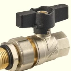 FAO 02,Кран-американка шаровый латунный 3/4" PN 50 полнопроходной с полусгоном бабочка (уп 60/15)