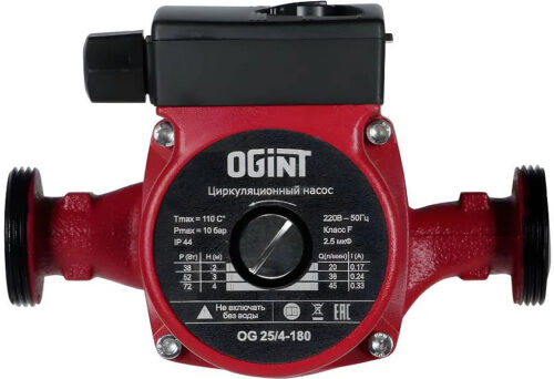 Насос циркуляционный 25/8-180 PN10 230В в/к Ogint Насос циркуляционный 25/8-180 PN10 230В в/к Ogint