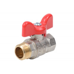 Н124Б,Кран шаровый никелированный бабочка 1 1/4 вн-нар