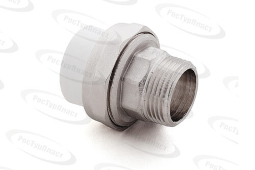 Муфта комб усиленная ELITE разъемная (Американка) PPR нар резьба 25х3/4,серый, RTP 33601 (120/10) Муфта комб усиленная ELITE разъемная (Американка) PPR нар резьба 25х3/4,серый, RTP 33601 (120/10)