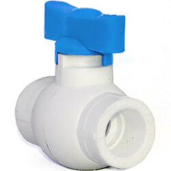Кран шаровой PPR 25 бабочка синий, белый, РТП 14618 (50/10)