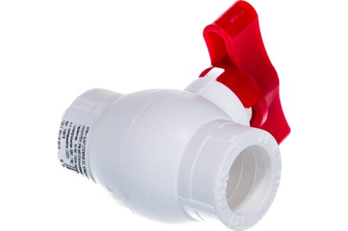 Кран шаровой PPR 20 бабочка красный, белый, РТП 14976 (80/10)