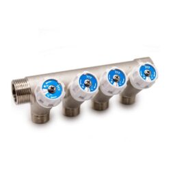 Коллектор с вентилями 3/4"х1/2" 4 выхода, латунь, наружная резьба	39507 (24/1)