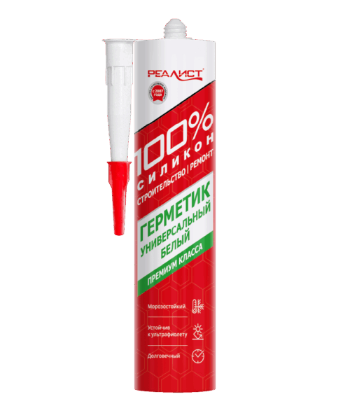 Универсальный силиконовый герметик REALIST PRO 280мл белый Универсальный силиконовый герметик REALIST PRO 280мл белый
